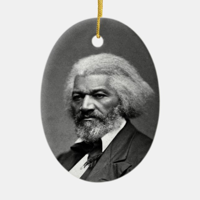 Black History Icons: Older Frederick Douglass Ceramic Ornament (Front)