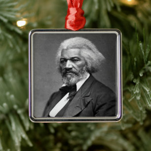 Black History Icons: Older Frederick Douglass Metal Ornament