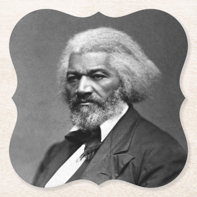 Black History Icons: Older Frederick Douglass Paper Coaster (Front)