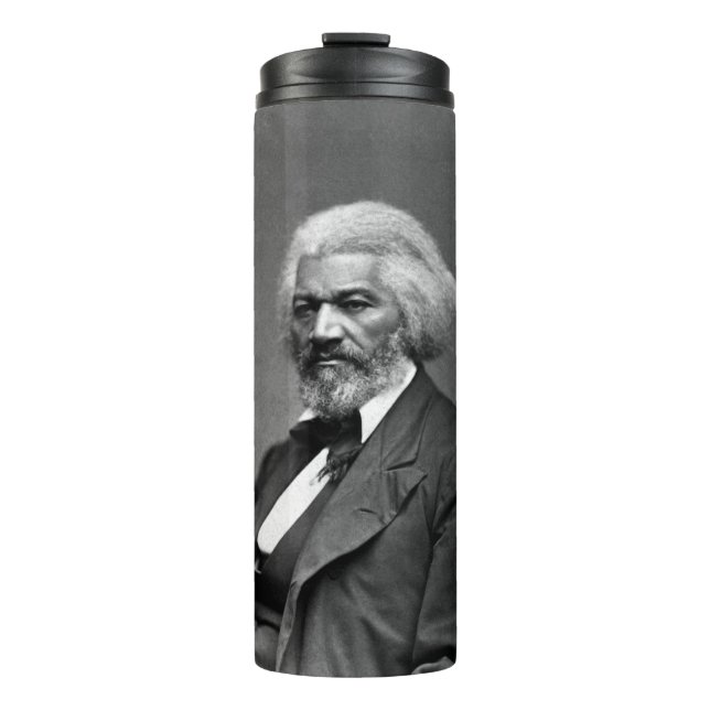 Black History Icons: Older Frederick Douglass Thermal Tumbler (Front)