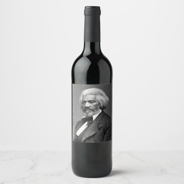 Black History Icons: Older Frederick Douglass Wine Label (Front)