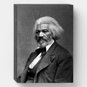 Black History Icons: Older Frederick Douglass Wooden Box Sign