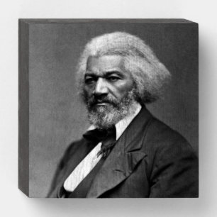Black History Icons: Older Frederick Douglass Wooden Box Sign