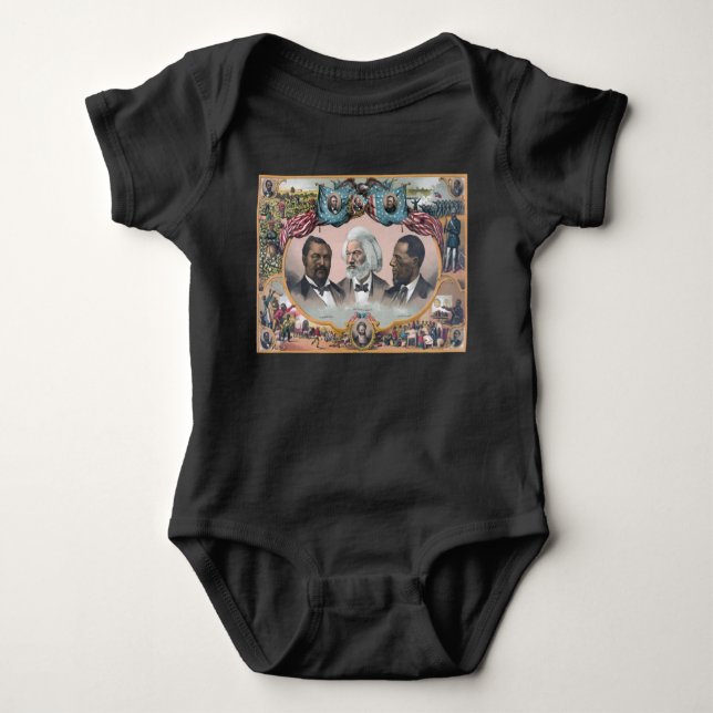 Black History Icons: With Frederick Douglass Baby Bodysuit (Front)