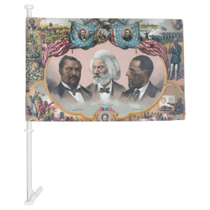 Black History Icons: With Frederick Douglass Car Flag