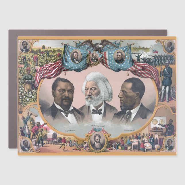 Black History Icons: With Frederick Douglass Car Magnet (Front)