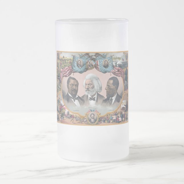 Black History Icons: With Frederick Douglass Frosted Glass Beer Mug (Center)