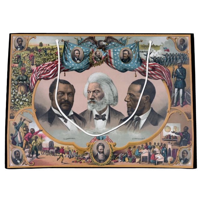 Black History Icons: With Frederick Douglass Large Gift Bag (Front)