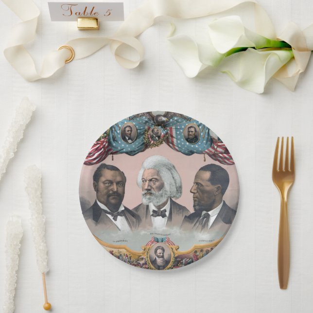 Black History Icons: With Frederick Douglass Paper Plates (Wedding)