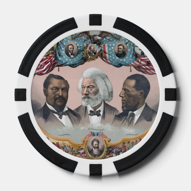 Black History Icons: With Frederick Douglass Poker Chips (Front)