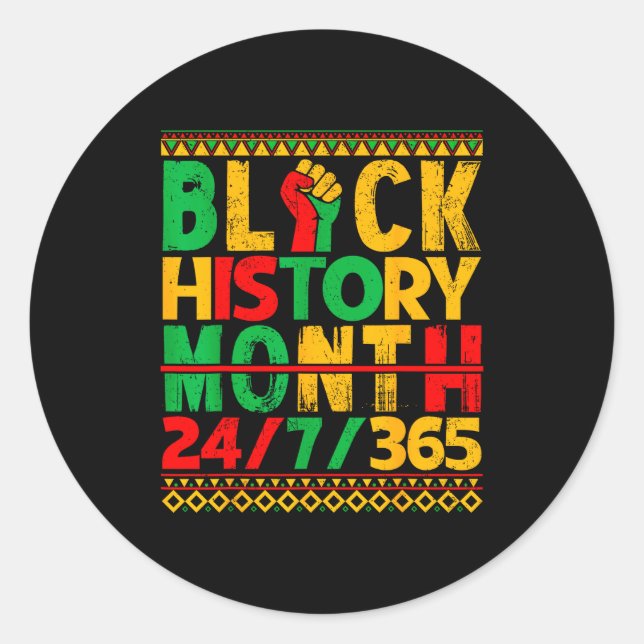 Black History Is American History African Men Wome Classic Round Sticker (Front)