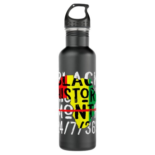 Black History Is American History BHM Africa Pride Stainless Steel Water Bottle