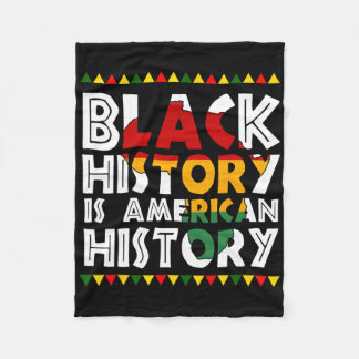 Black History Is American History Patriotic Africa Fleece Blanket
