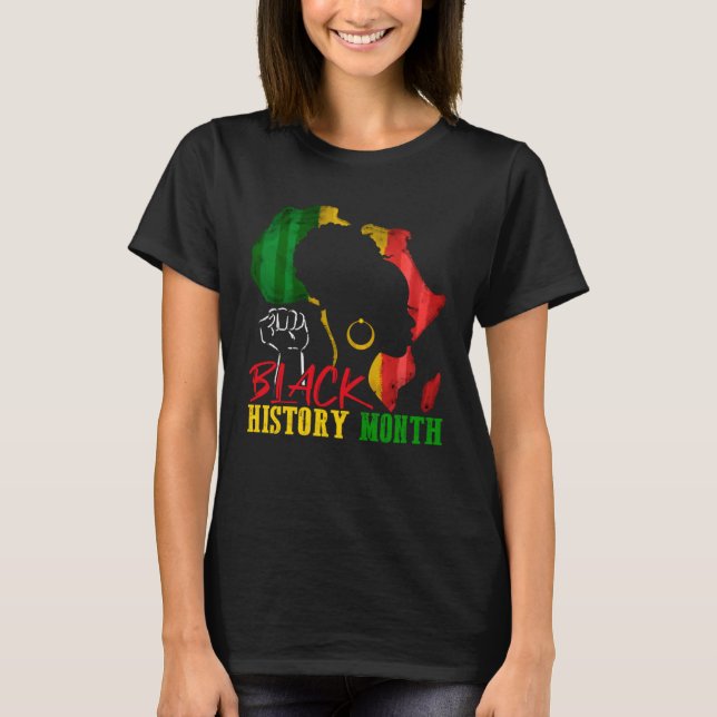 Black History Is American History Patriotic Africa T-Shirt (Front)