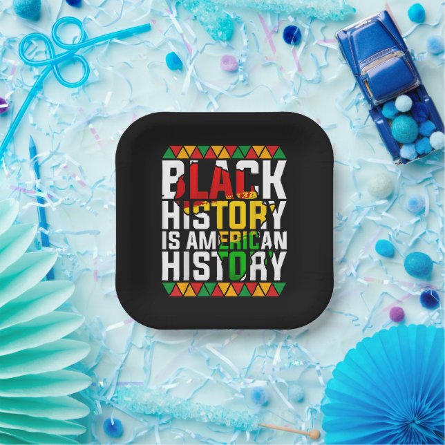 Black History Is American History Patriotic  Paper Plates (Party)