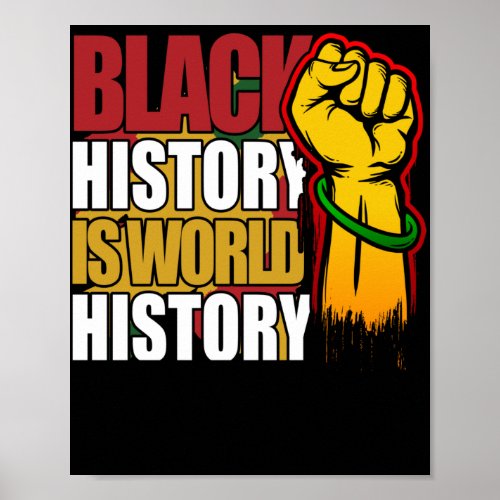 Black History Is World History Africa Fist Poster