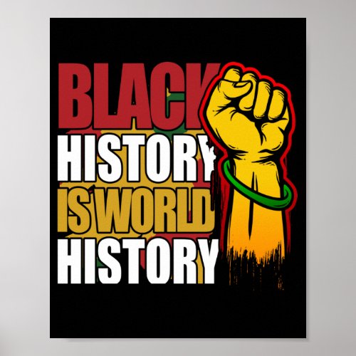 Black History Is World History African Fist Poster