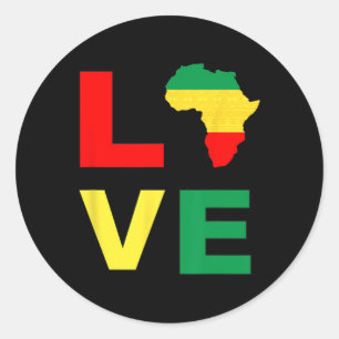 Black History Juneteenth Africa Love Men Women Boy Classic Round Sticker