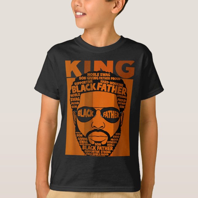 Black History King Father Melanin African American T-Shirt (Front)
