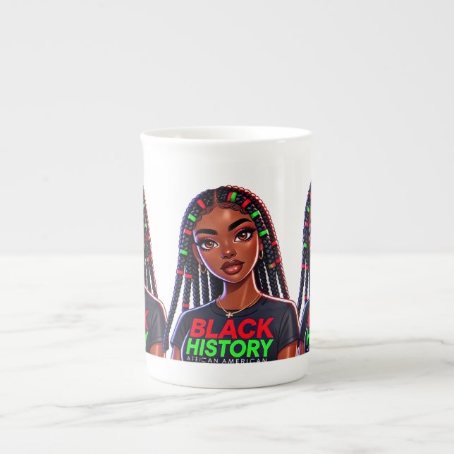 Black History Lady  Bone China Mug (Front)