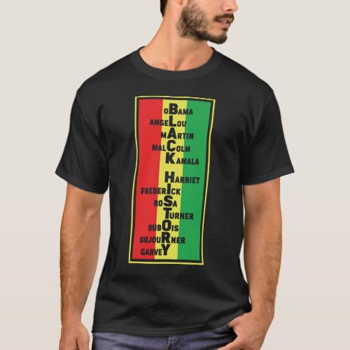 Black history leaders african american gift idea T_Shirt