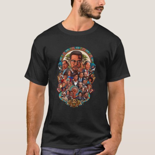 Black History Leaders Collage Inspirational Africa T_Shirt