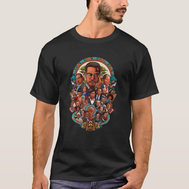 Black History Leaders Collage Inspirational Africa T-Shirt (Front)