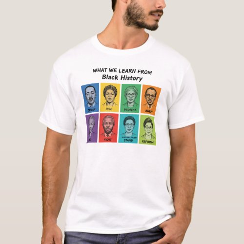 Black History Lessons Inspirational Graphic T-Shirt