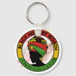 Black History Logo Designer Floral Keychain