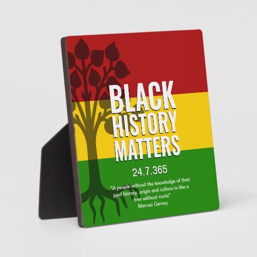 Black History Marcus Garvey Quote BHM Plaque
