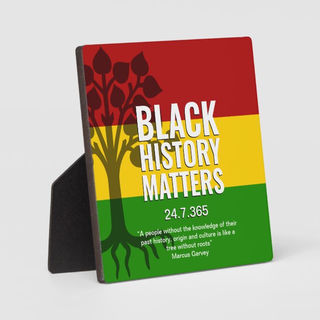 Black History Marcus Garvey Quote BHM Plaque (Front)