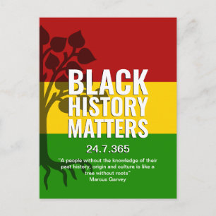 Black History Marcus Garvey Quote BHM Postcard