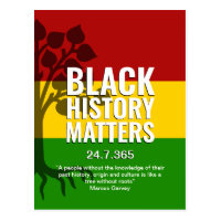 Black History Marcus Garvey Quote BHM Postcard