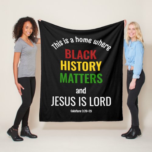 BLACK HISTORY MATTERS Christian Fleece Blanket