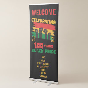 BLACK HISTORY MONTH 100 Years Black Pride Retractable Banner