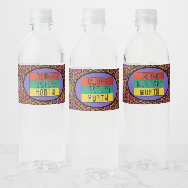 Black History Month 2021 Water Bottle Label (Bottles)