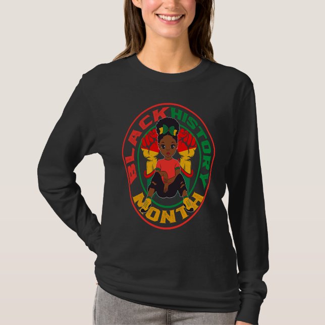 Black History Month 2022 BHM Melanin Queen Afrocen T-Shirt (Front)