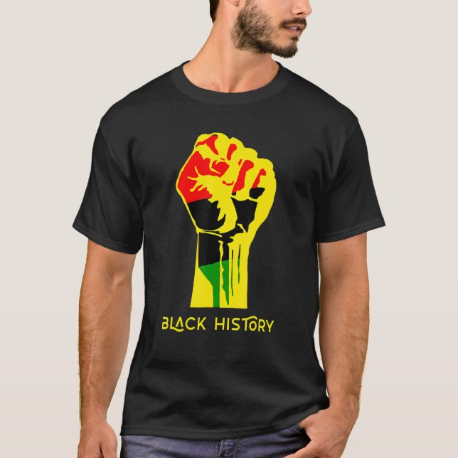 Black History Month 2023 African American Pride Po T-Shirt (Front)