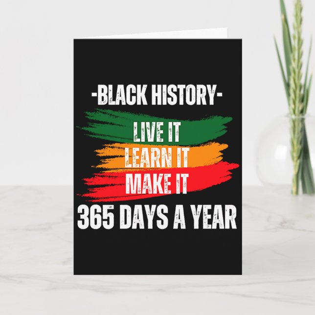 Black History Month 2023 Live It Learn It Make It  Card (Front)