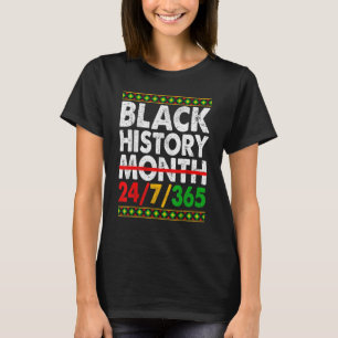 Black History Month 247365 Africa Map Melanin 2022 T-Shirt