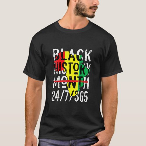 Black History Month 247365 Africa Map Melanin 2022 T_Shirt