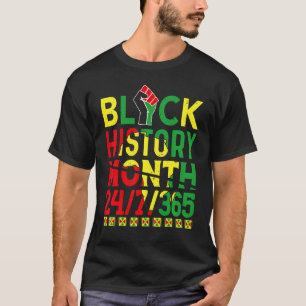 Black History Month 247365 Africa Map Melanin 2023 T-Shirt