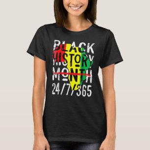 Black History Month 247365 Africa Map Melanin 2023 T-Shirt