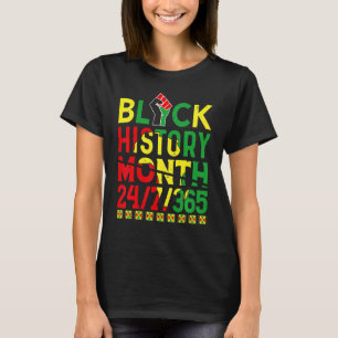 Black History Month 247365 Africa Map Melanin 2023 T-Shirt