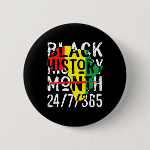Black History Month 247365 Africa Map Melanin 2025 Button