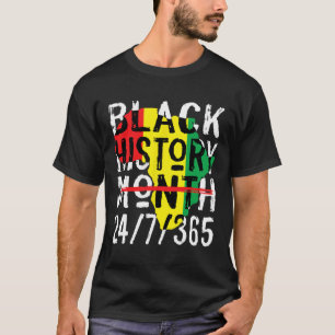 Black History Month 247365 Africa Map Melanin 2025 T-Shirt