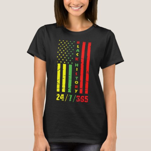Black History Month 247365 African American Flag B T_Shirt