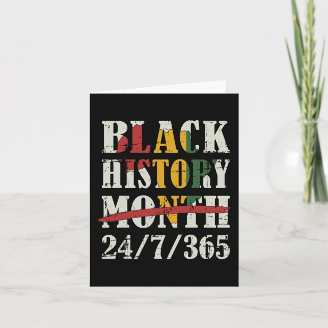Black History Month 247365 With African Map Flag  Card (Front)