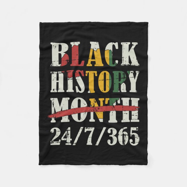 Black History Month 247365 With African Map Flag  Fleece Blanket (Front)