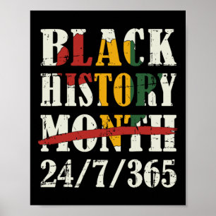 Black History Month 247365 With African Map Flag  Poster
